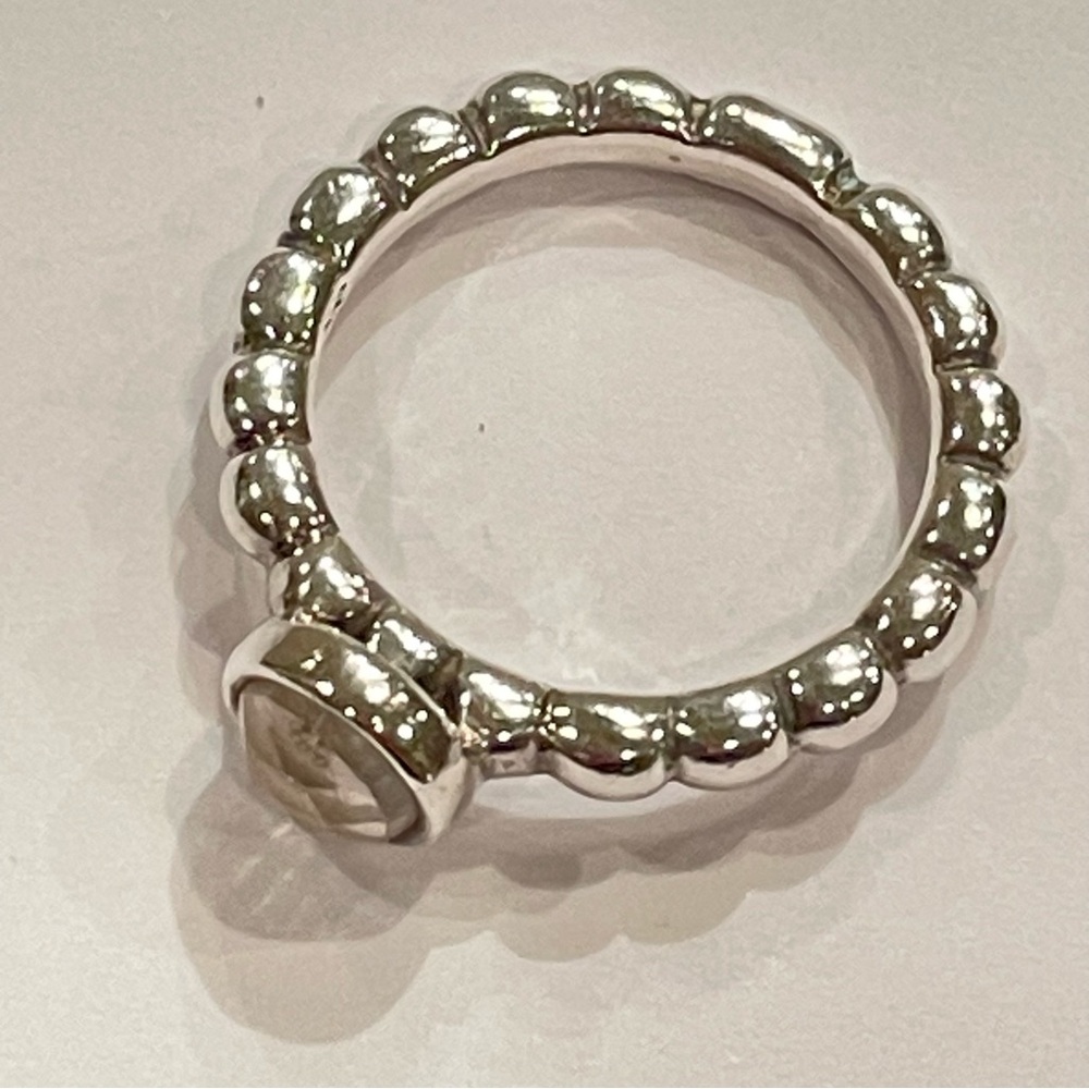 Pandora Moonstone Stackable Bubble Ring Sterling … - image 3